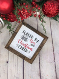 Fueled By Beer and Christmas Cheer Mini Farmhouse Sign | Funny Christmas Decor | Beer Signs | Beer Gift