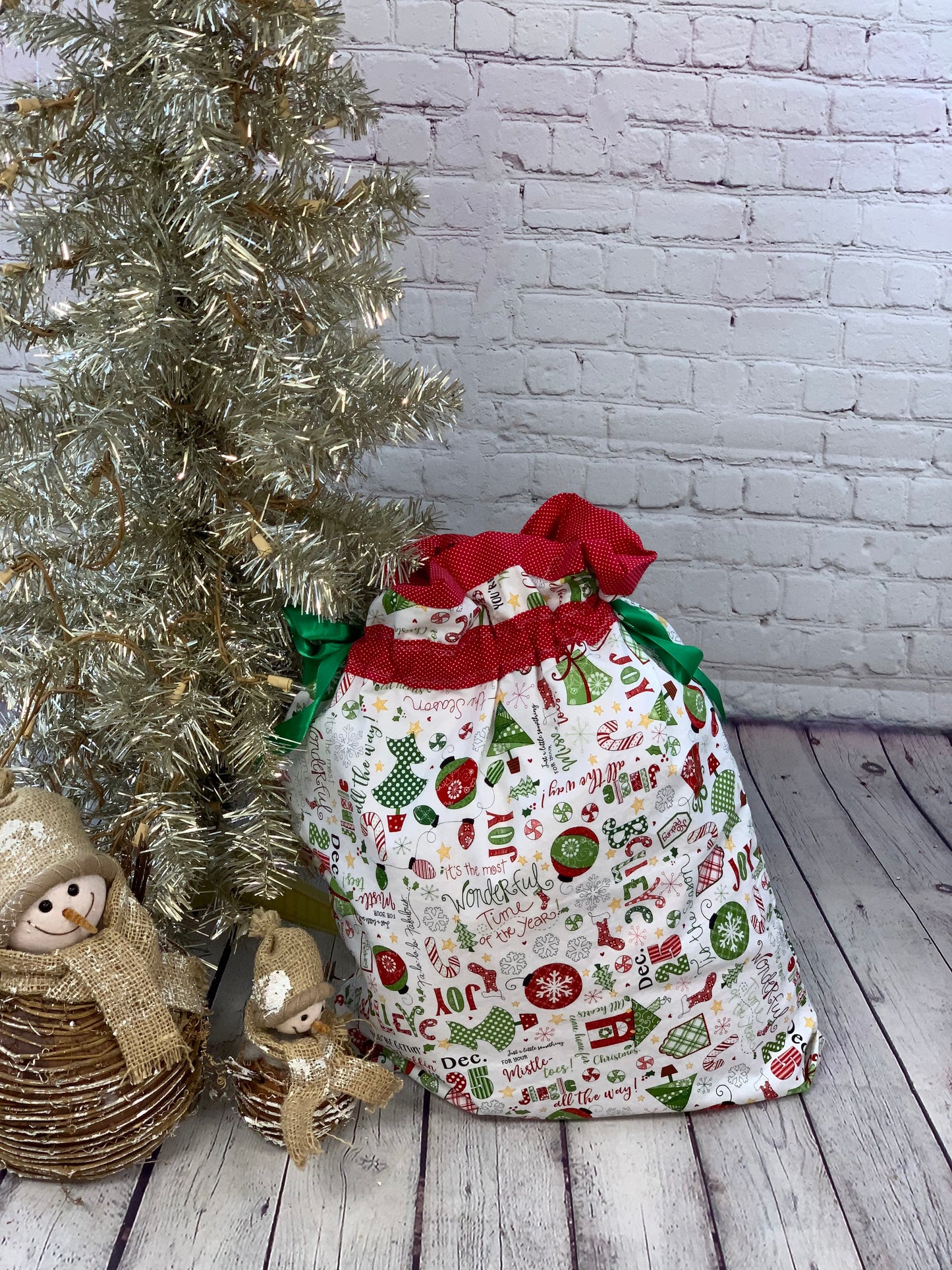 Large Reusable Christmas Gift Bag | Santa Bag | Reusable wrapping | Fabric Gift Bag