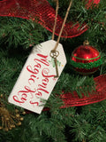 Santa's Magic Key | No Chimney House | Wooden Santa Magic Key Tag | Rustic Santa Decor