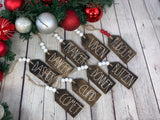 Reindeer Tag Ornaments | Christmas Tree Ornaments | Reindeer Name Ornaments | Wood Tag Ornaments
