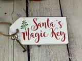 Santa's Magic Key | No Chimney House | Wooden Santa Magic Key Tag | Rustic Santa Decor