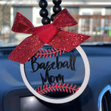 Baseball Mom Mirror Charm | Car Charm | Rear View Mirror Charm | New Driver Gift | Mom Gift | Car Charm