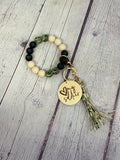 Personalized Love My Soldier Camo Beaded Wristlet Keychain | Military Mom | Solider Wife Gift | Military Wife Gift | Soldier Girlfriend Gift