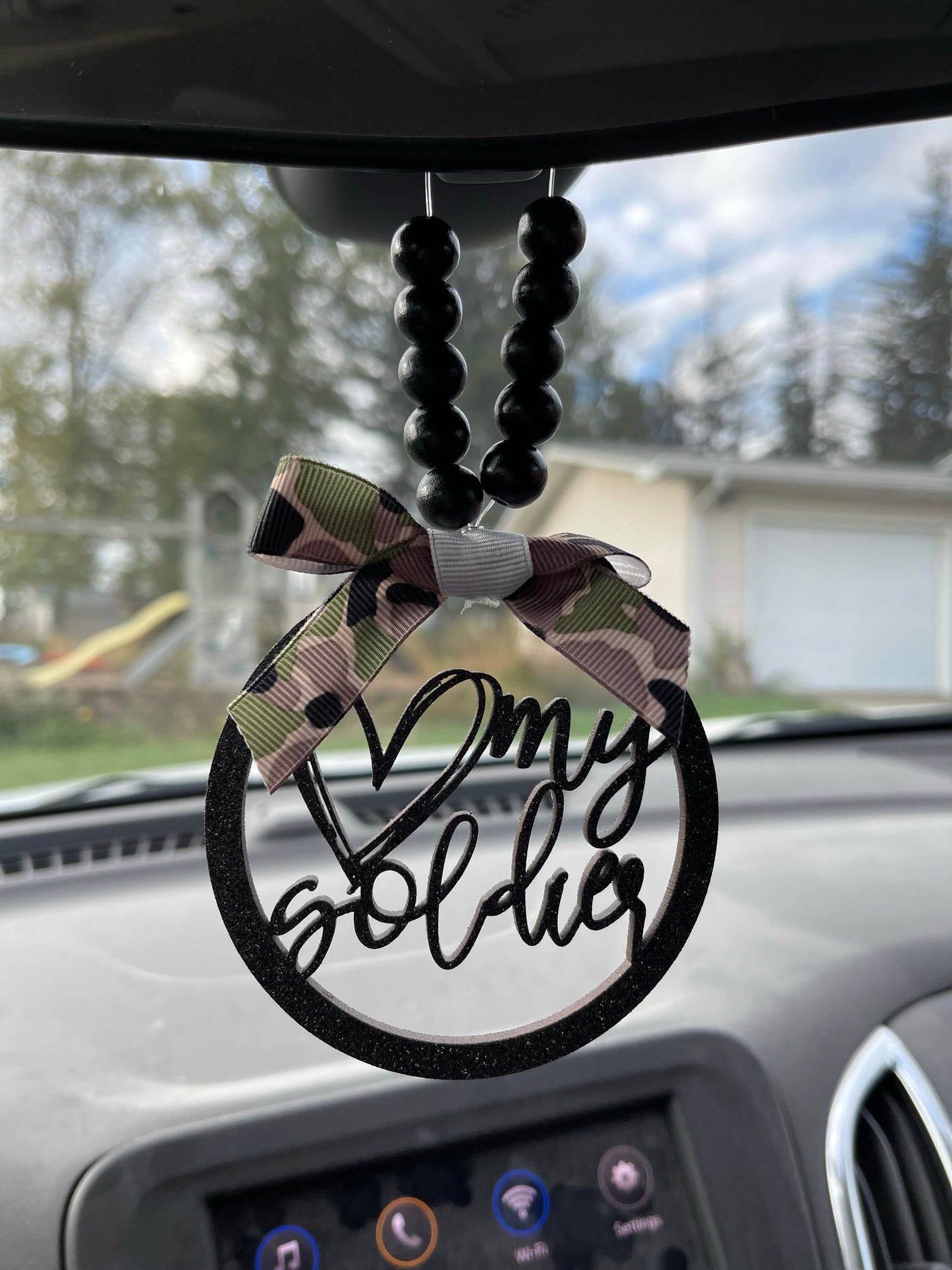 Love My Soldier Car Mirror Charm | Car Charm | Rear View Mirror Charm | Solider Wife Gift | Military Wife Gift | Soldier Girlfriend Gift