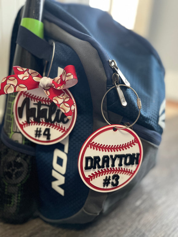 Personalized Baseball Bag Tag