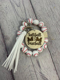 Baseball Beaded Wristlet