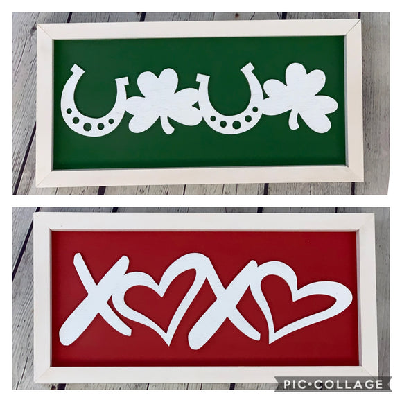 Reversible - Valentine/St. Patrick's Day 3D Farmhouse Sign | Reversible Holiday Signs | Reversible Farmhouse Sign