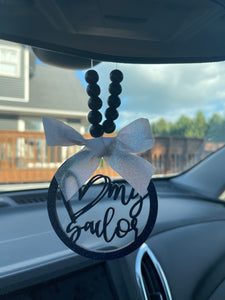 Love My Sailor Car Mirror Charm | Car Charm | Rear View Mirror Charm | Sailor Wife Gift | Military Wife Gift | Sailor Girlfriend Gift