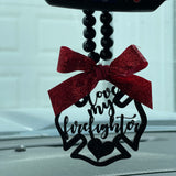 Love My Firefighter Car Mirror Charm | Car Charm | Rear View Mirror Charm | Fire Wife Gift | Fireman Gift | Thin Red Line Gift