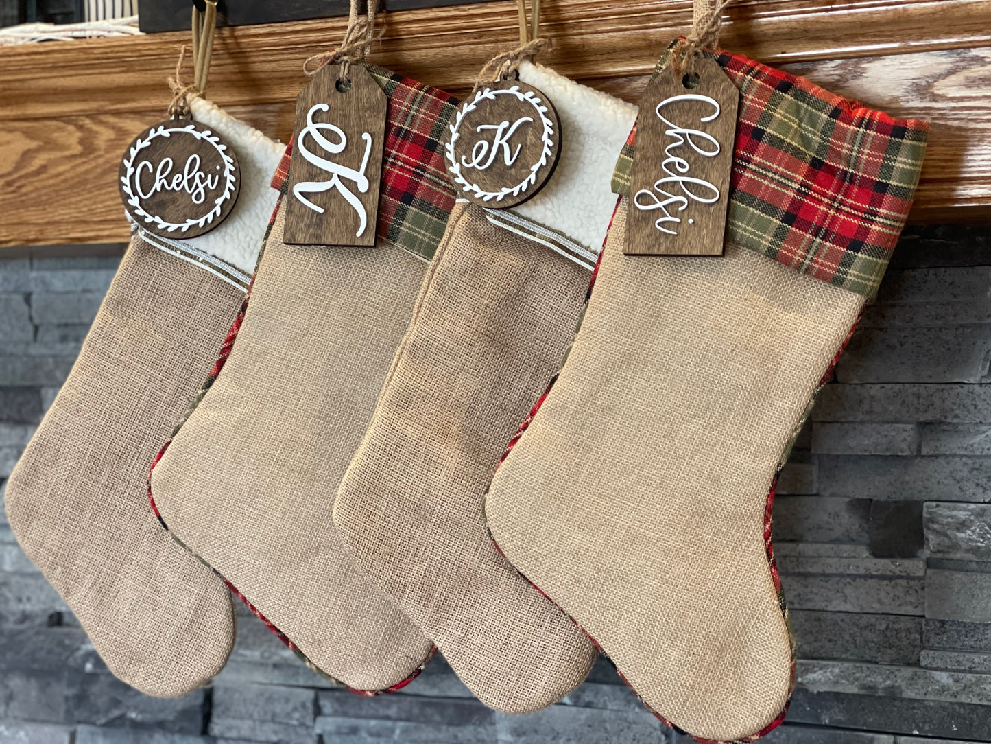 Personalized Christmas Stocking Tag | 3D Christmas Name Tag | Rustic Christmas Decor | Personalized Christmas Decor | Christmas Tags